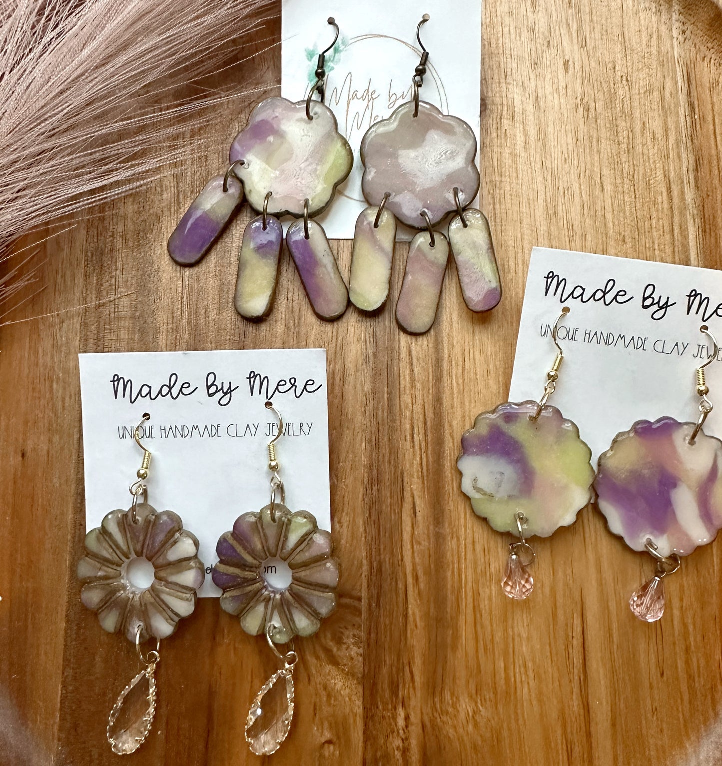 Mardi Gras ππ Marbled Dangles
