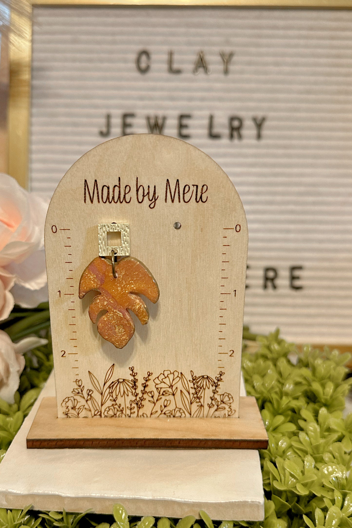 Rose Gold marbled dangles