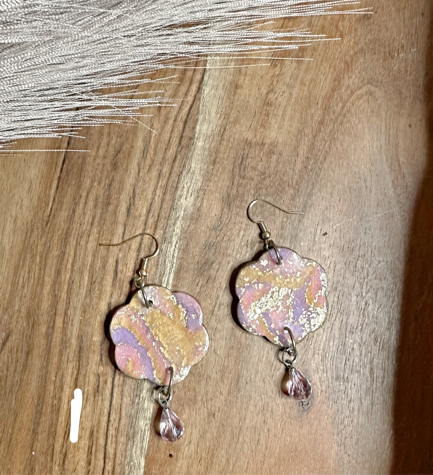 Rose Gold marbled dangles