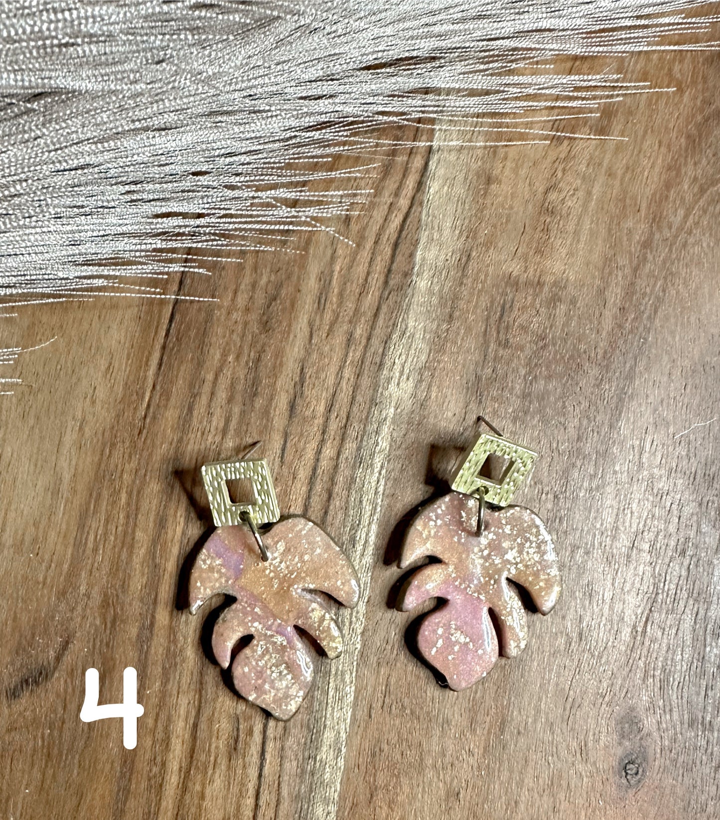 Rose Gold marbled dangles