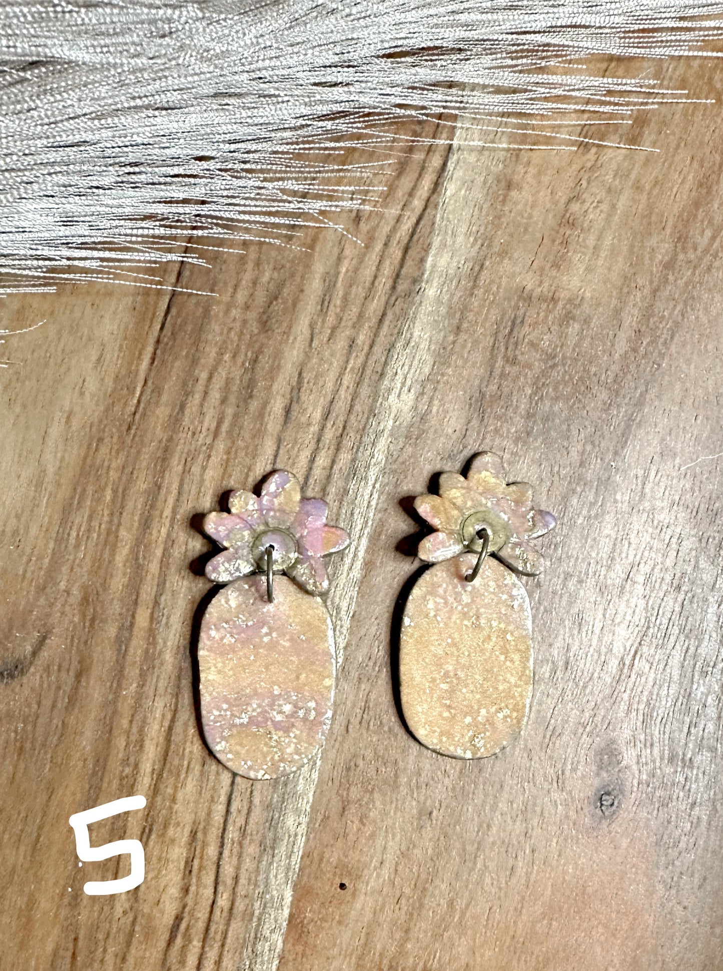 Rose Gold marbled dangles