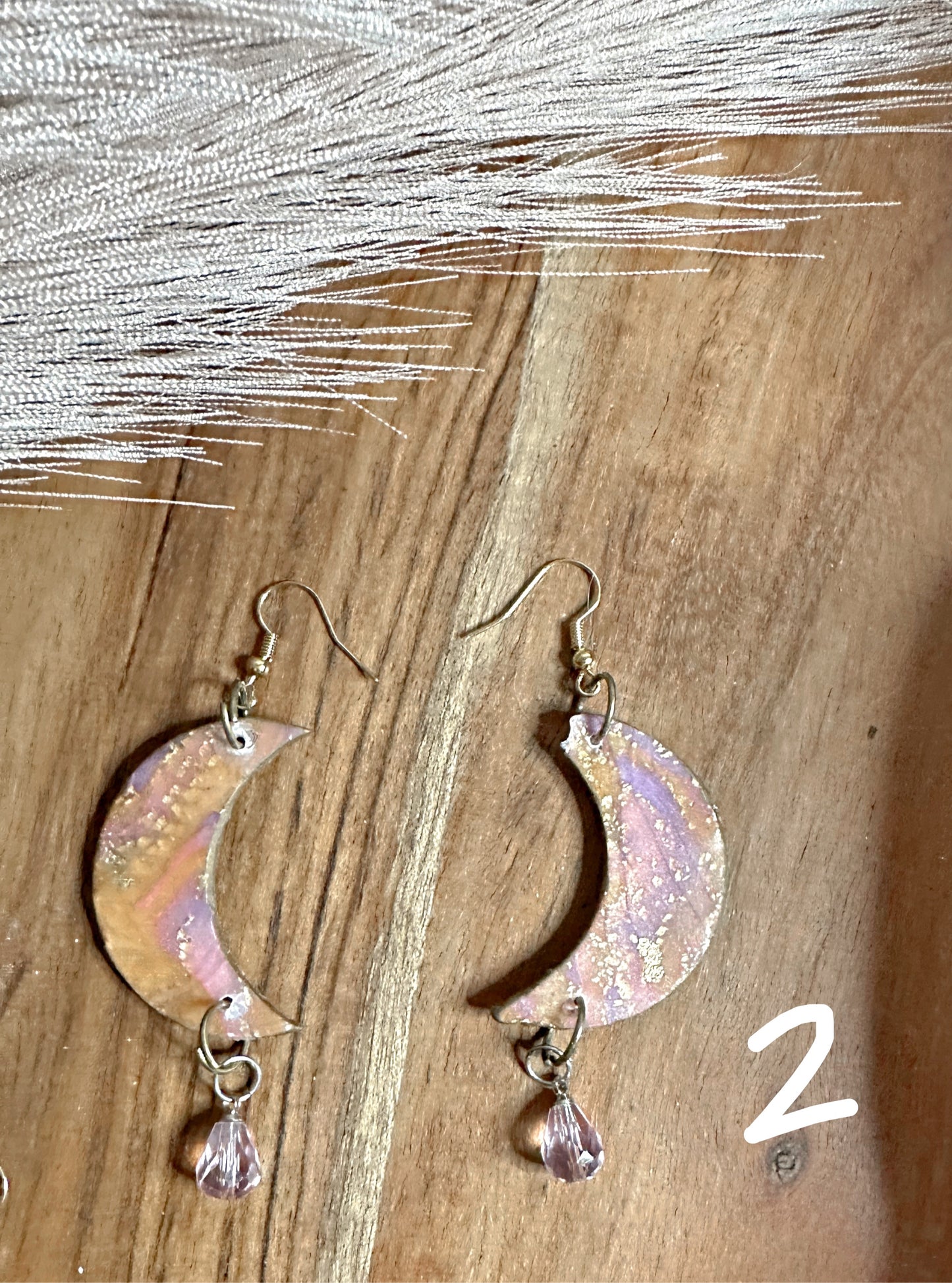 Rose Gold marbled dangles