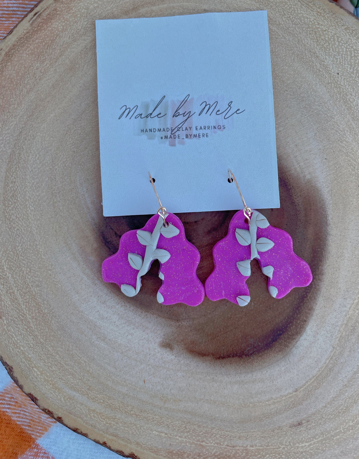 Violet glitter Vine Dangles