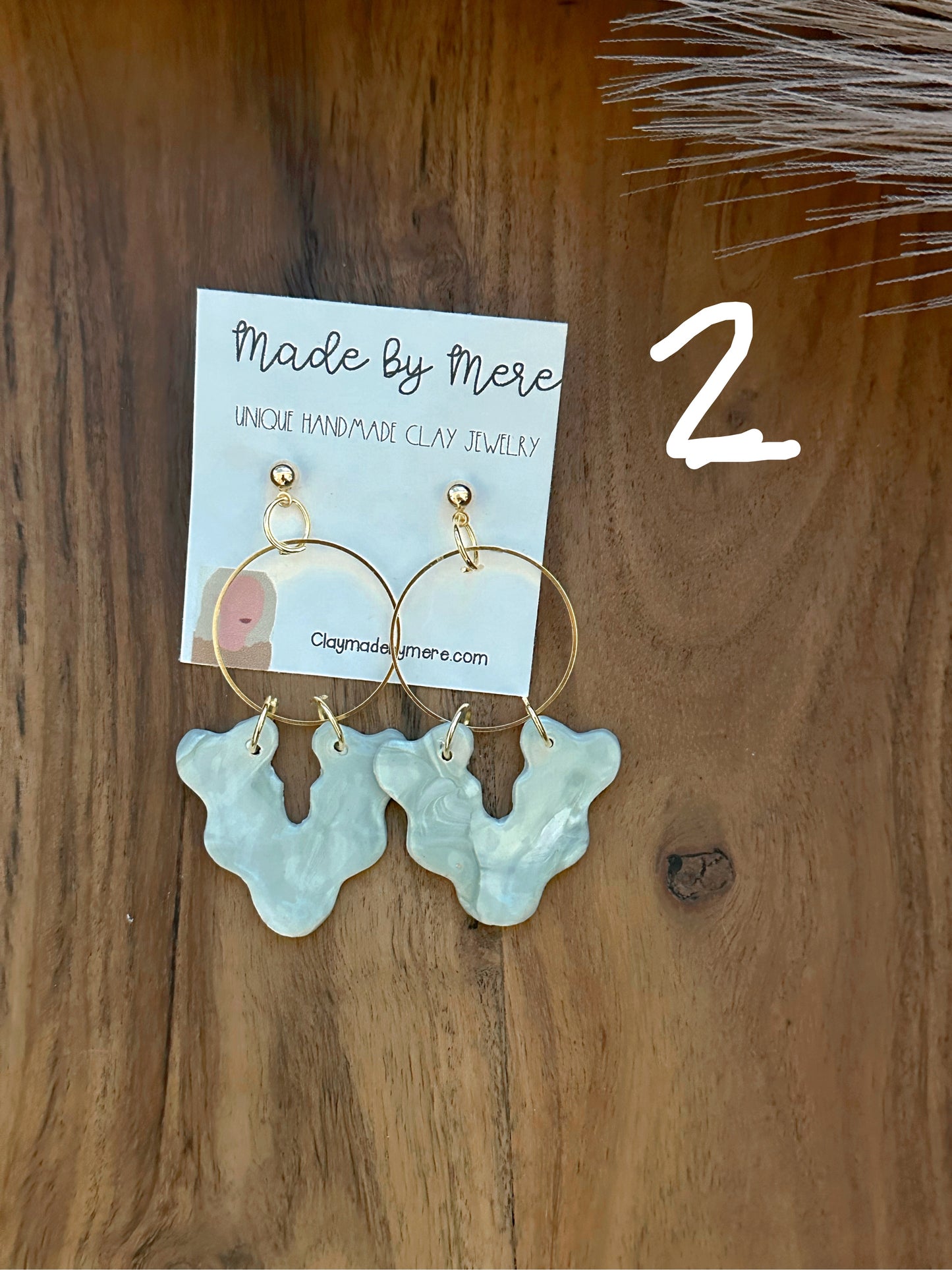 Sage Green + Beige Dangles