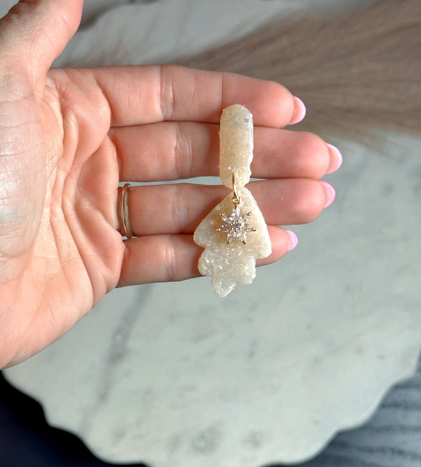 Opal Glitter Dangles