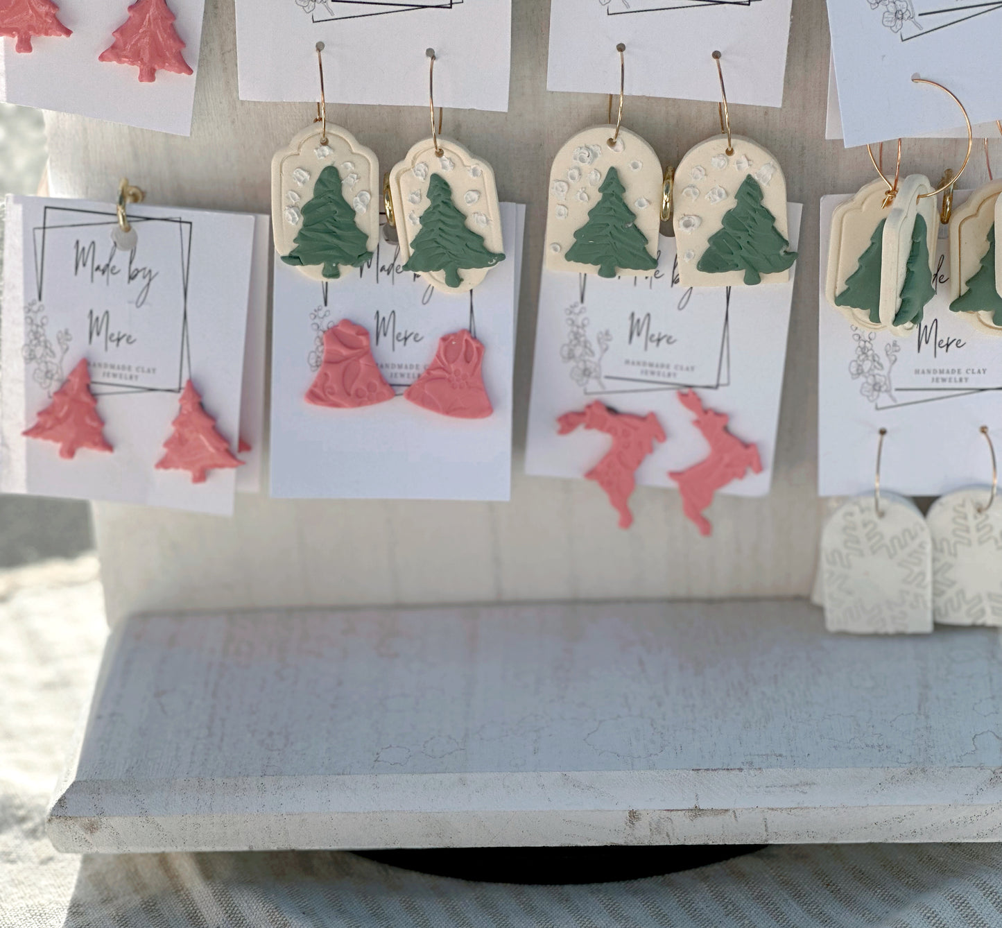 Reindeer with holly embossed studs
