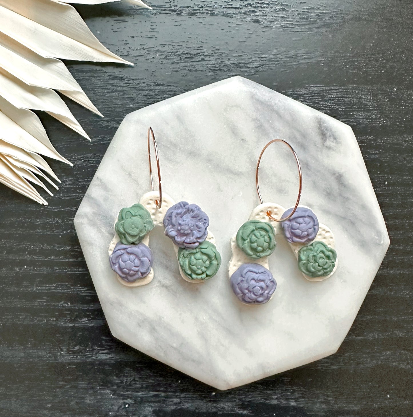 Succulent Ivory Arch Dangles