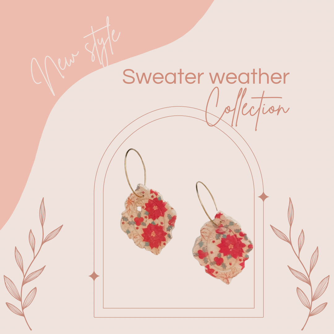 Poinsettia Design Dangles