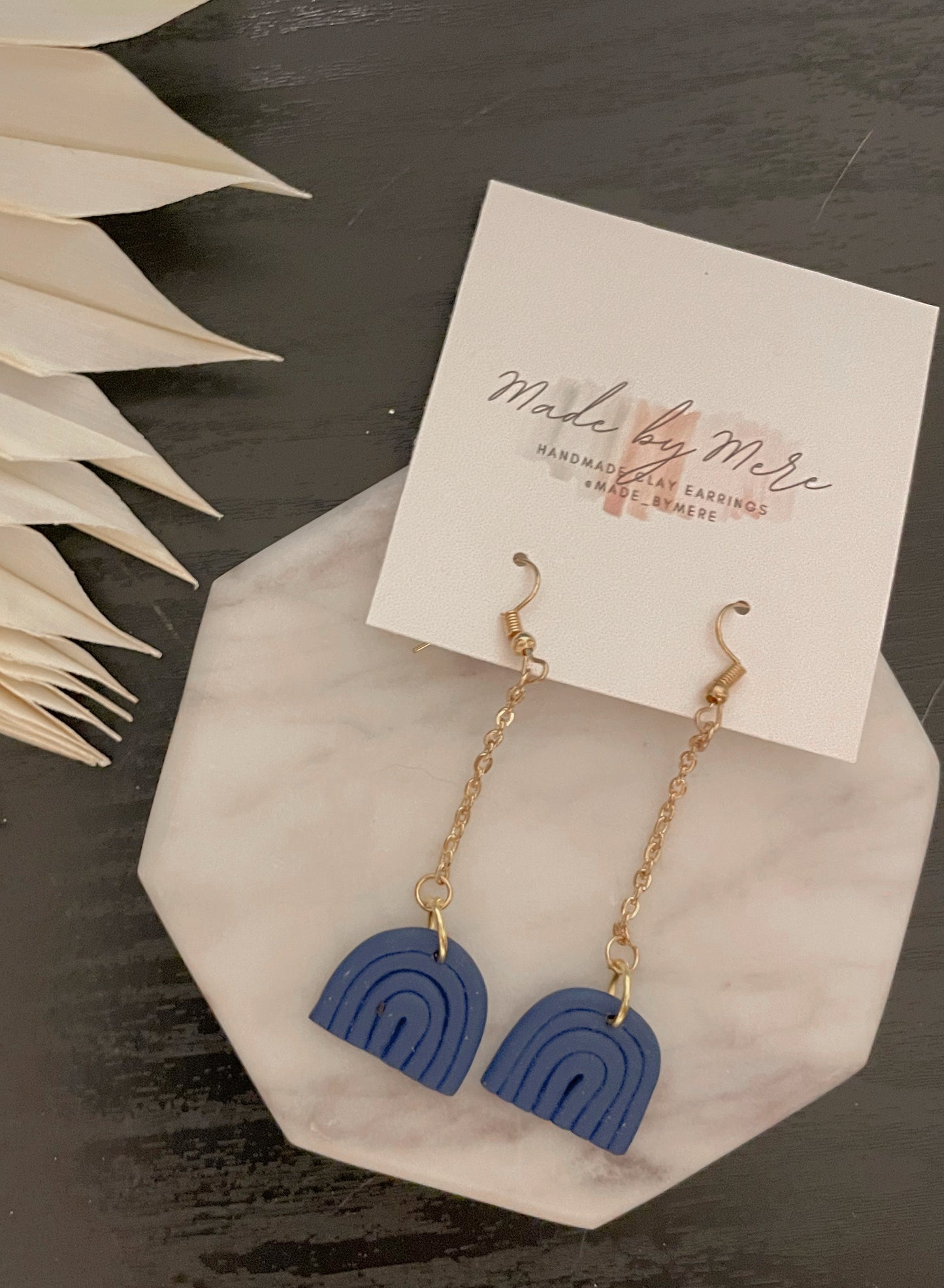 Small rainbow blue arch dangles