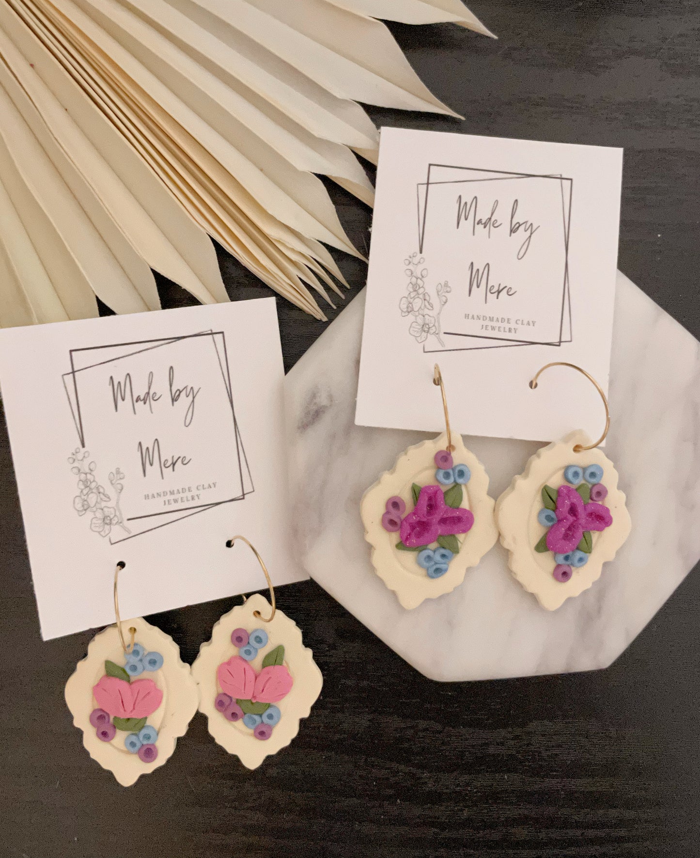 Ivory Floral Dangles