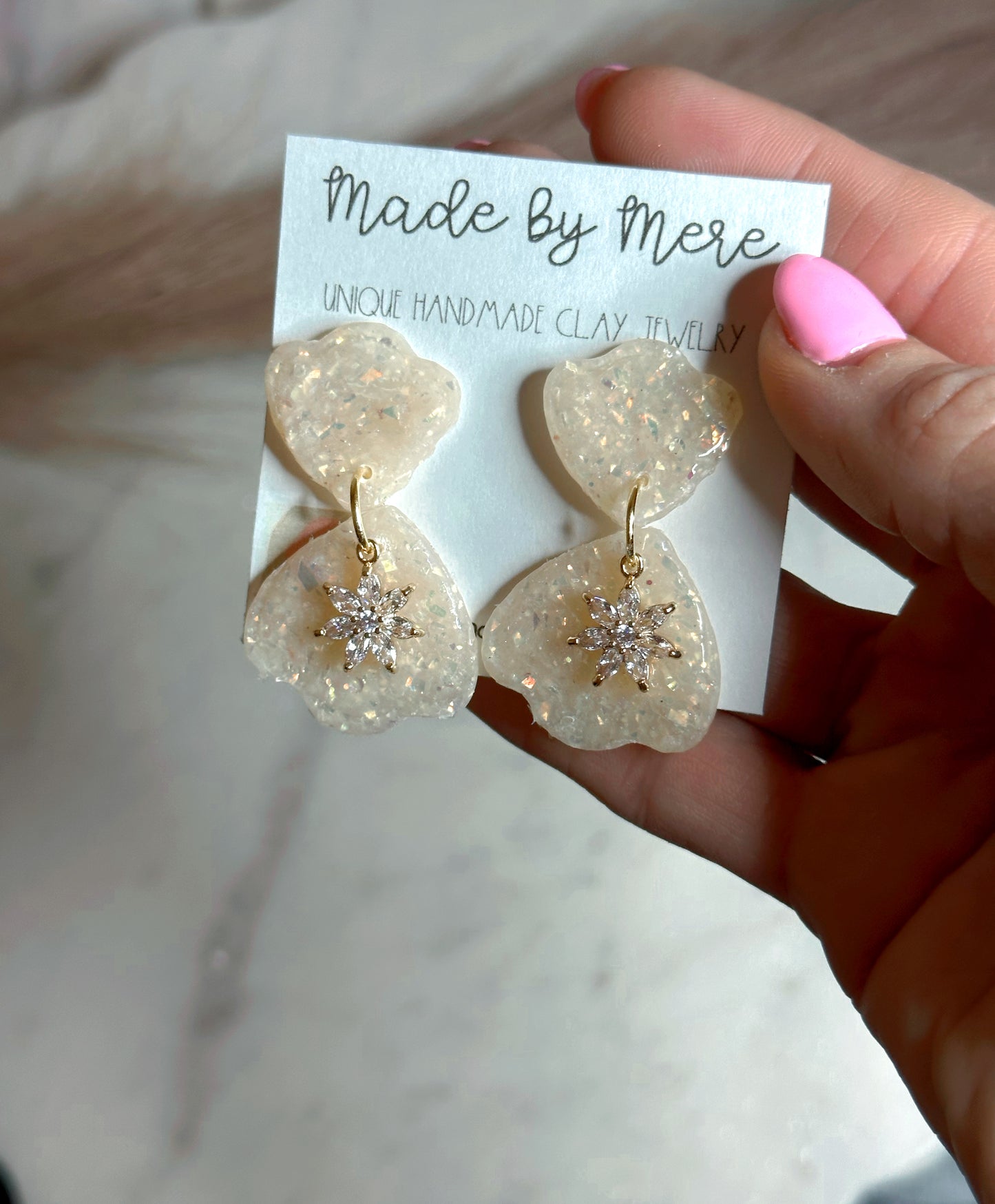 Opal Glitter Dangles
