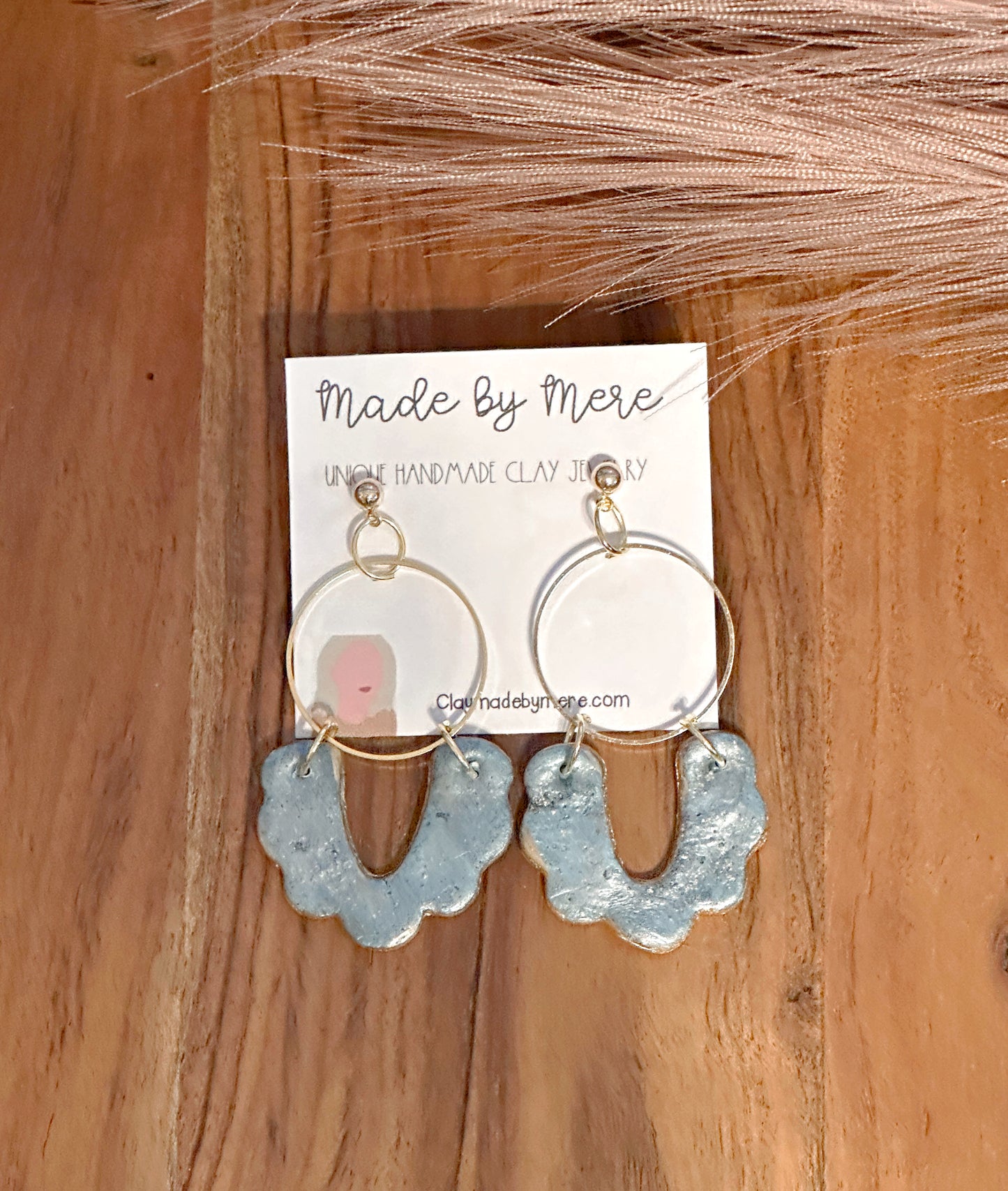 Metallic Granite Blue + Gold Dangles