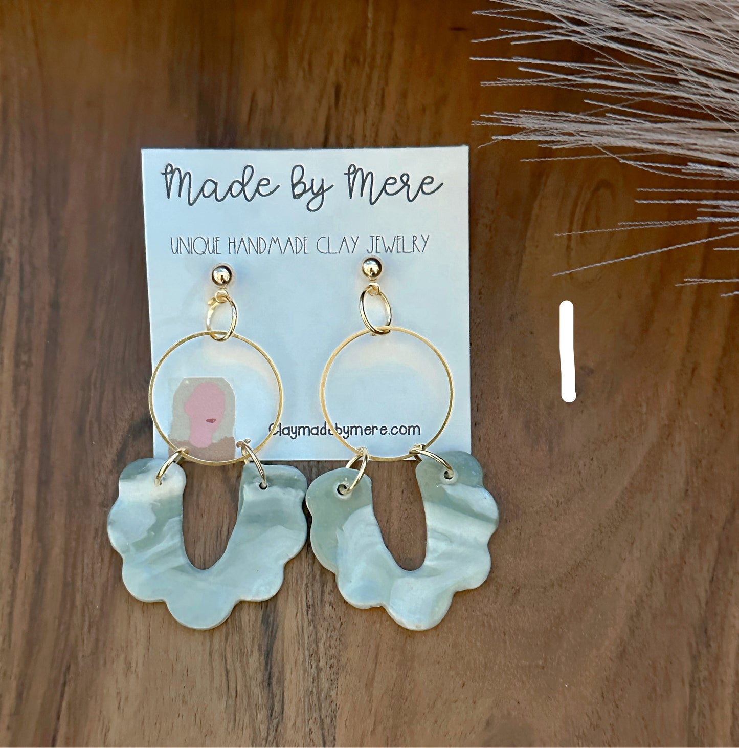 Sage Green + Beige Dangles