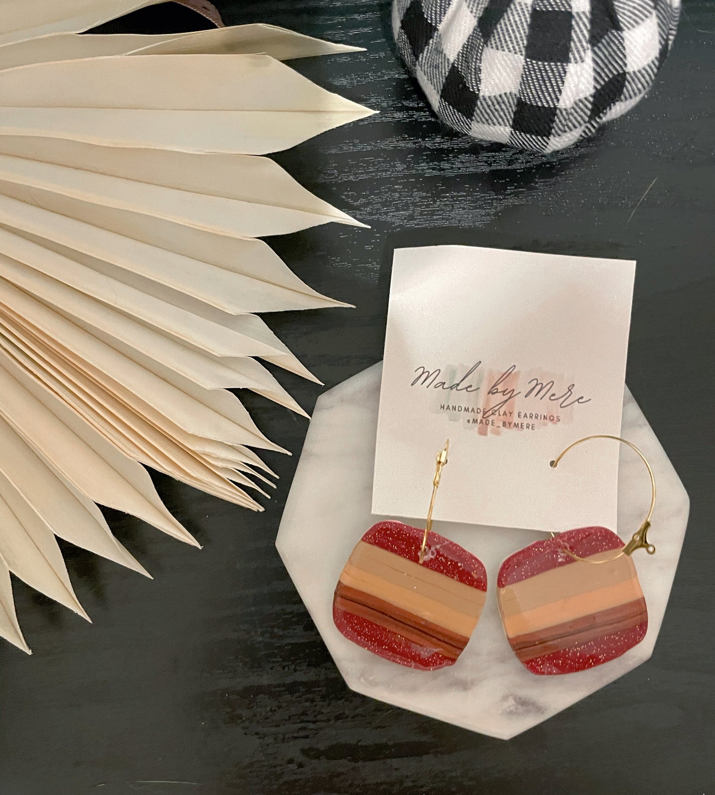 Stripe clay dangles