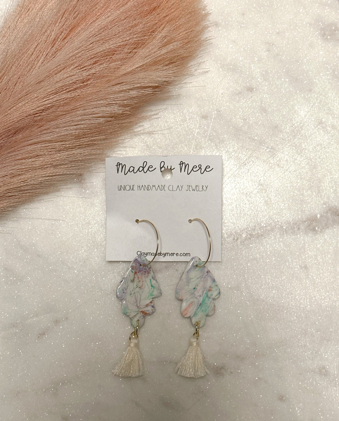 Pastel Marbled Dangles with Tassles