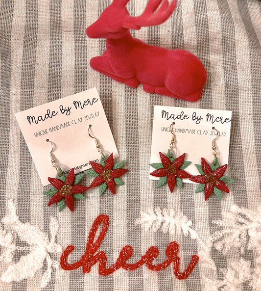 Glitter holly dangles