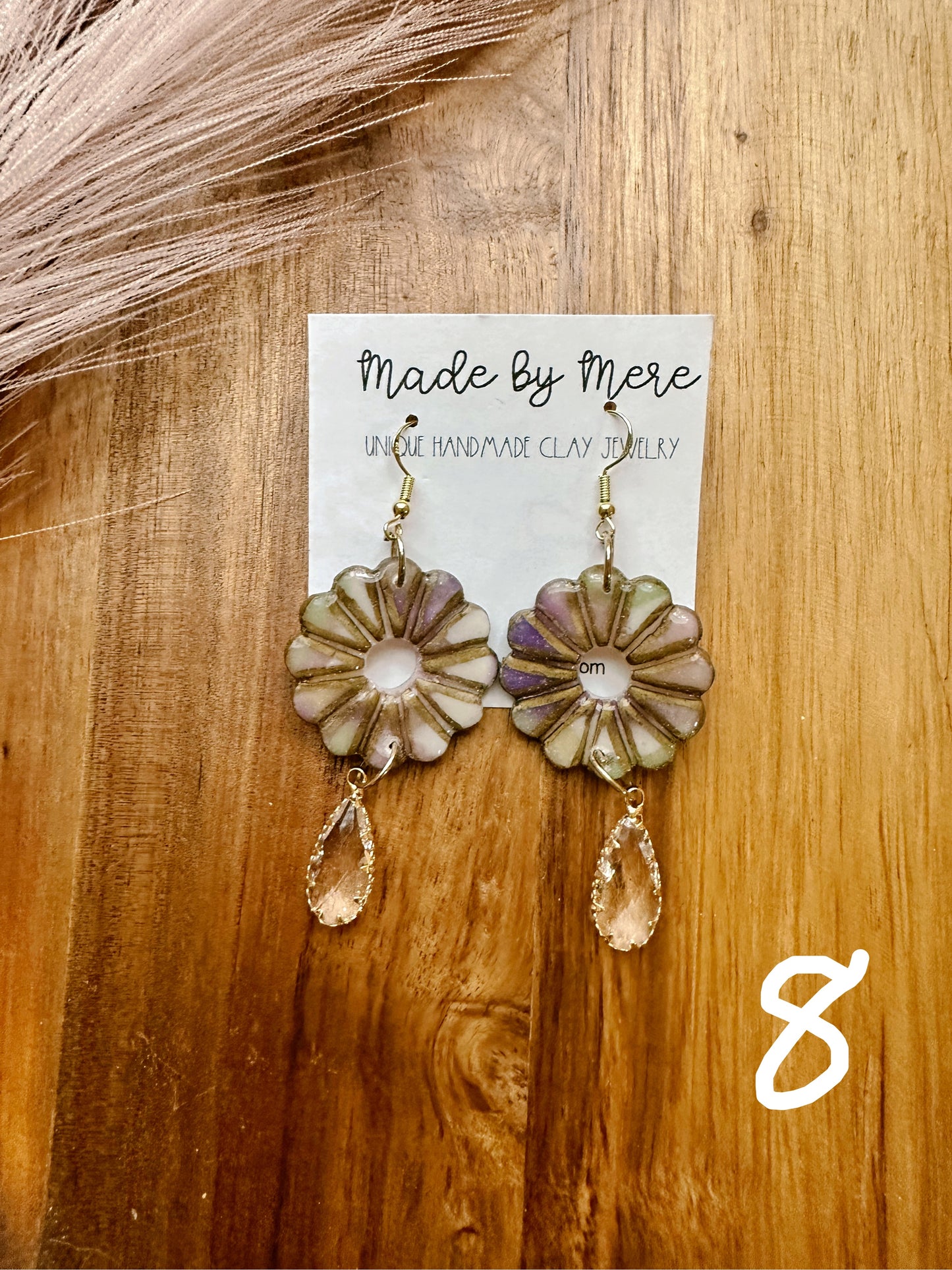 Mardi Gras 💜💚 Marbled Dangles