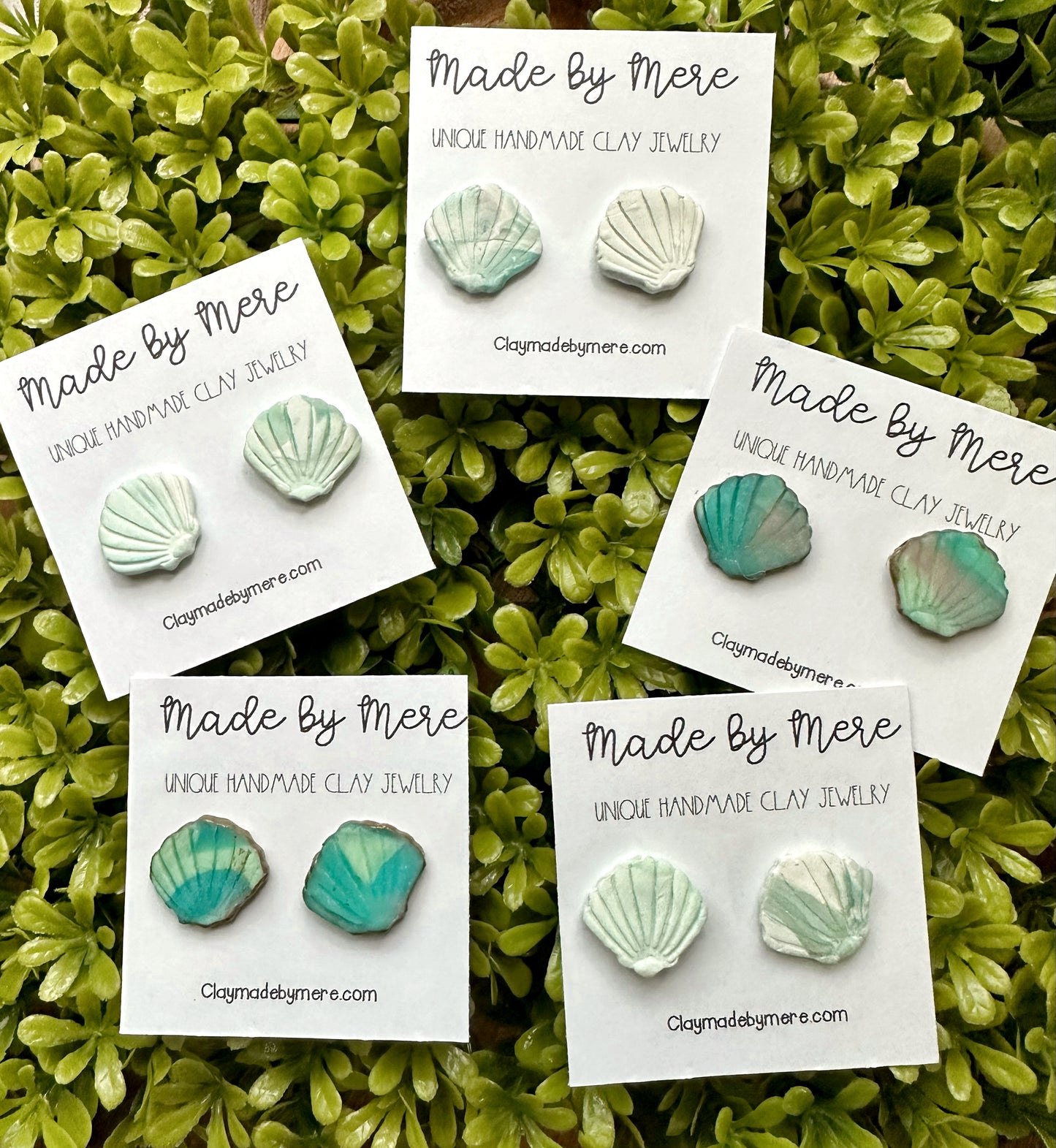 Marbled Seashell studs