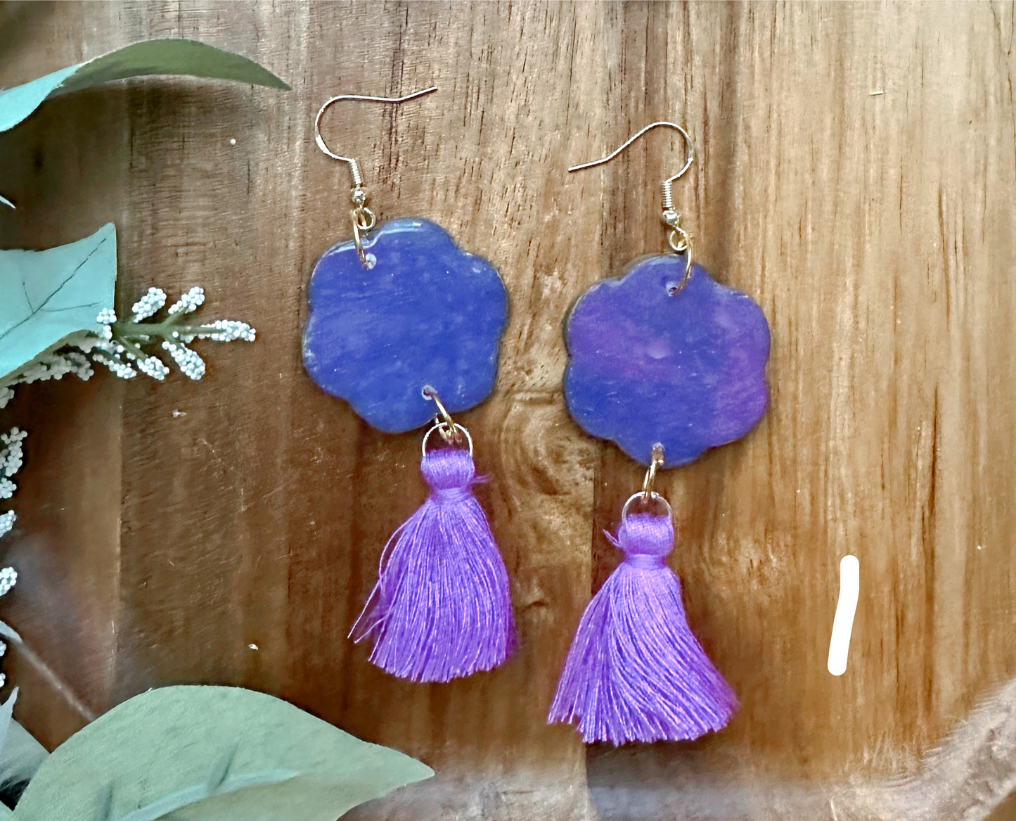 Marbled tassel dangles (Purple, Lavender, + Pink)