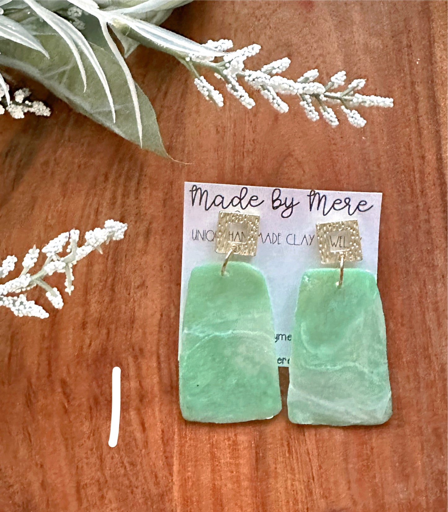 Classy vibes mint green marbled dangles