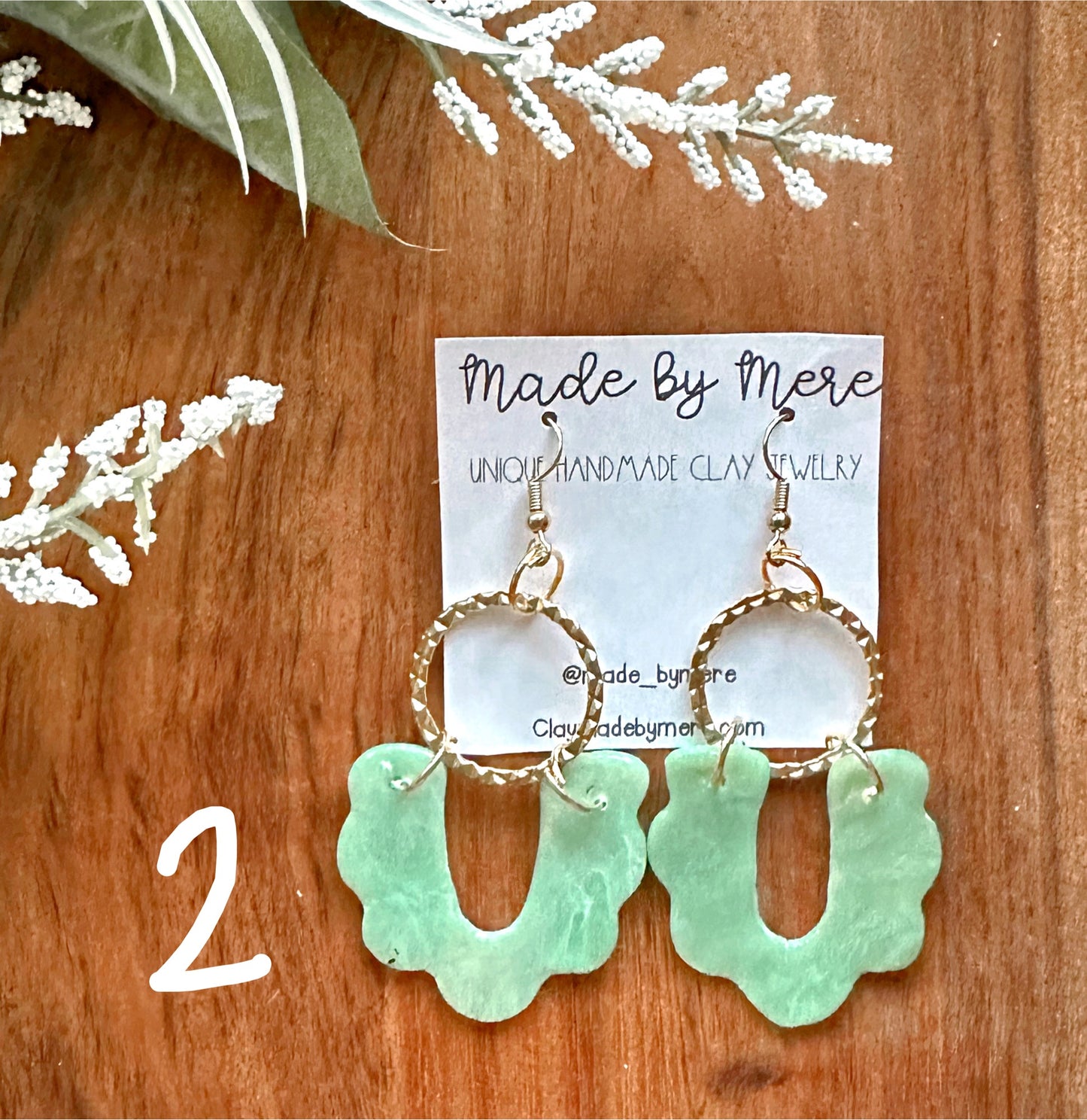 Classy vibes mint green marbled dangles