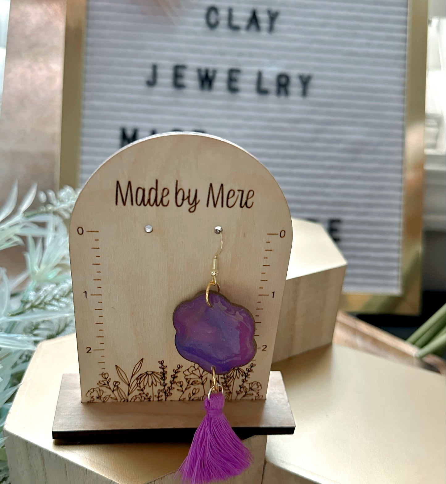 Marbled tassel dangles (Purple, Lavender, + Pink)