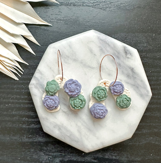 Succulent Ivory Arch Dangles