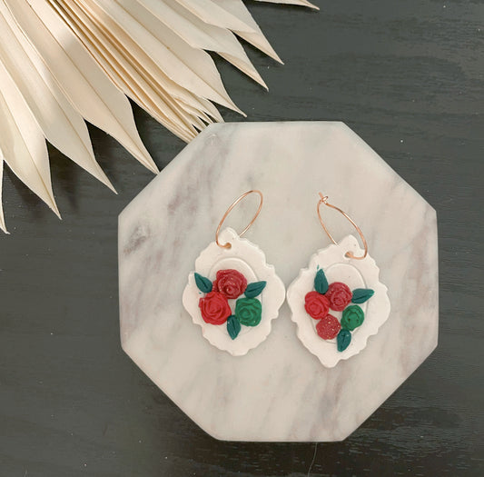 Winter Floral Dangles