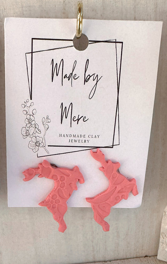 Reindeer with holly embossed studs