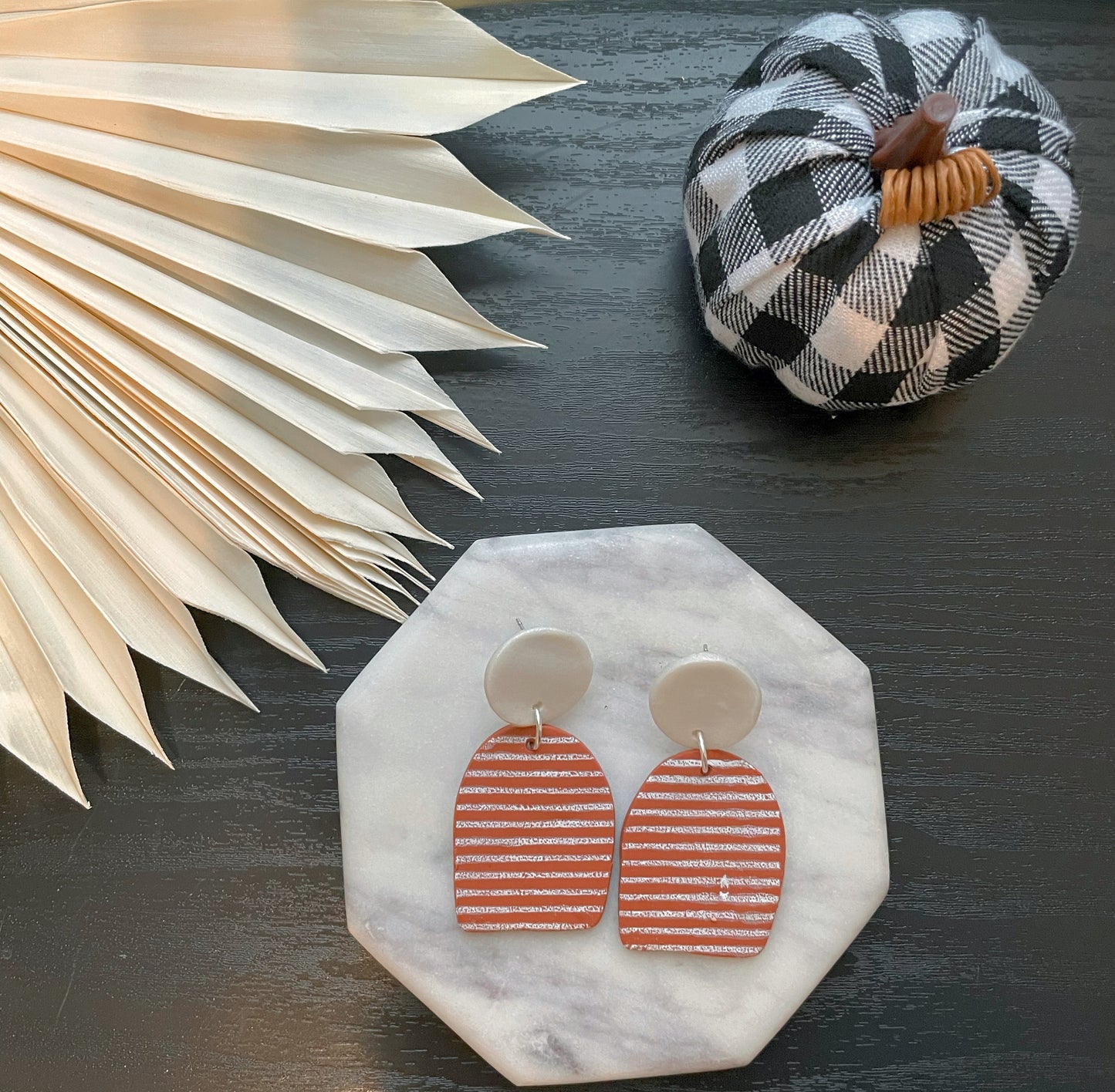 Terracotta stripe dangles