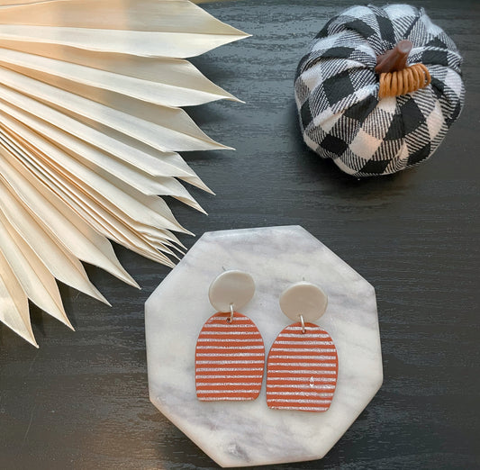 Terracotta stripe dangles