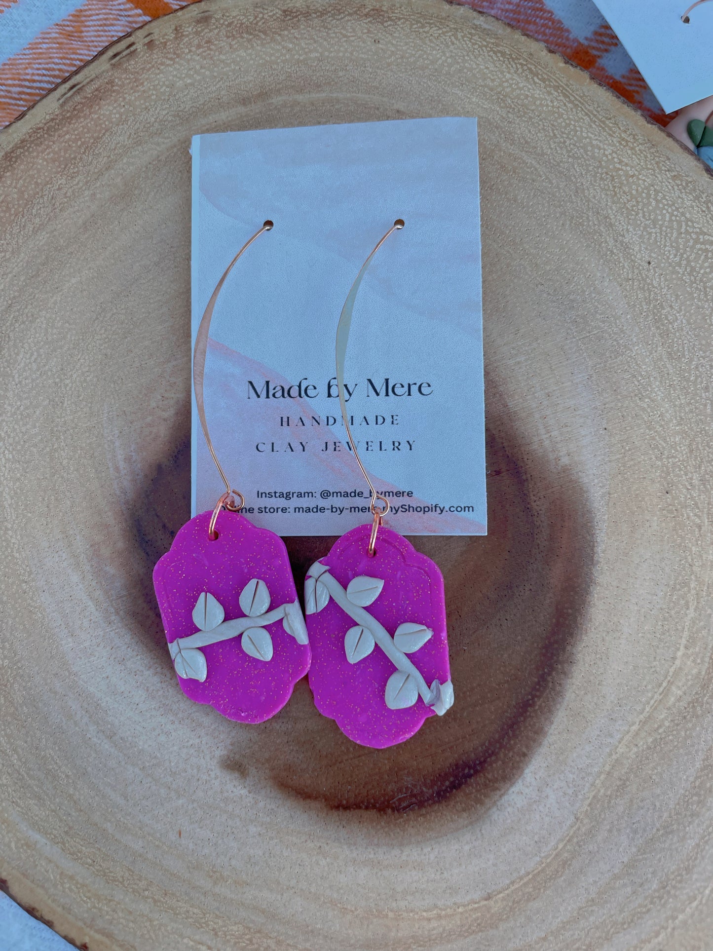 Violet glitter Vine Dangles