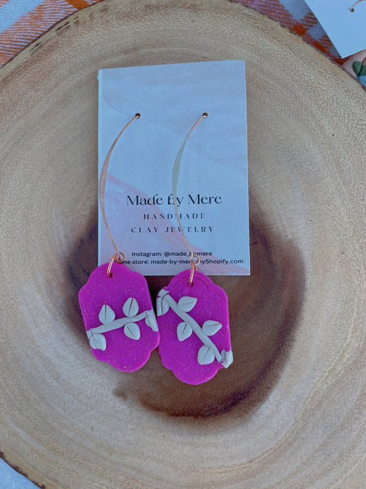 Violet glitter Vine Dangles