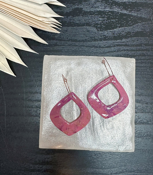 Pink marbled dangles