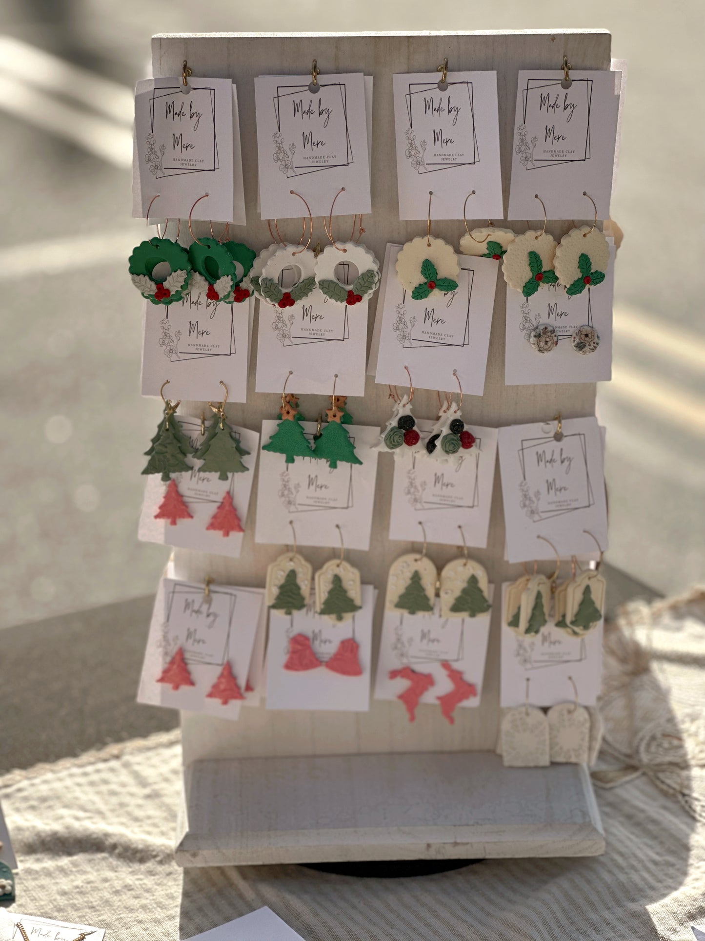 Reindeer with holly embossed studs
