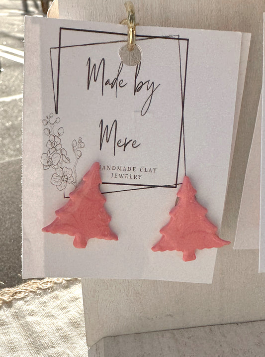 Rose Pink holly embossed trees