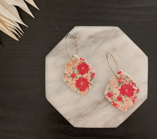 Poinsettia Design Dangles