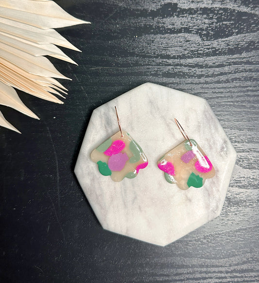Scalloped Marble Dangles
