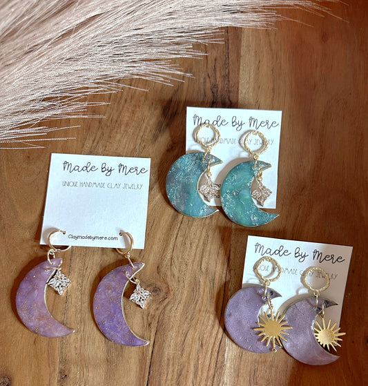 Celestial marbled vibes dangles