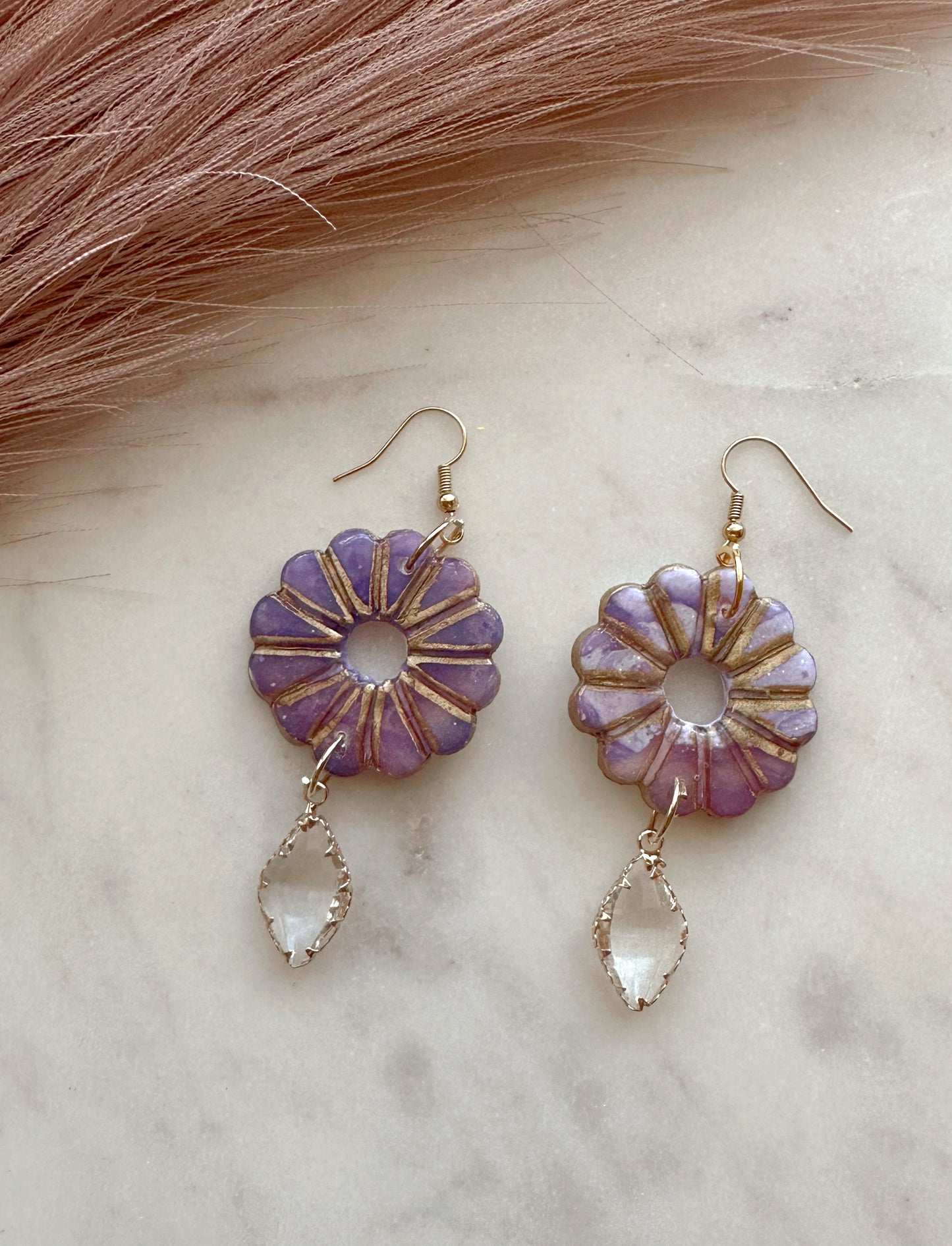Fancy vibes marbled dangles