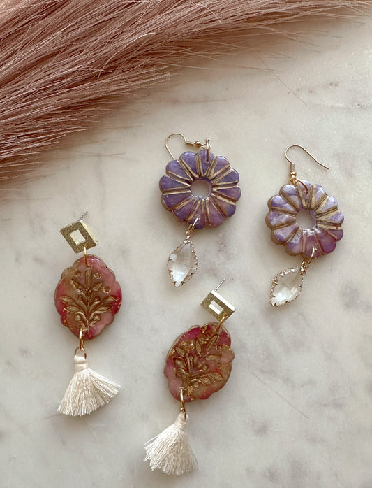 Fancy vibes marbled dangles