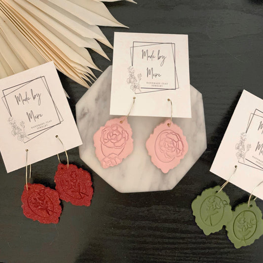 Poppy embossed dangles